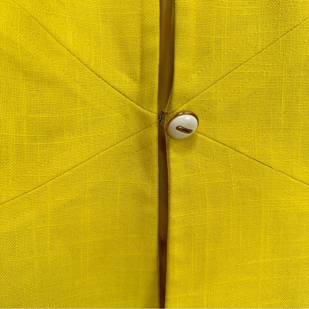 Vtg JANE JUSTIN for Don‎ Sophisticates 60’s Hostess Coat Yellow Women’s Small - Picture 3 of 5